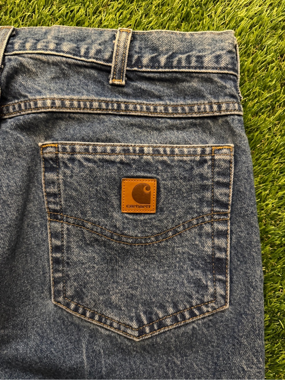 Carhartt relaxed fit dark wash blue jeans